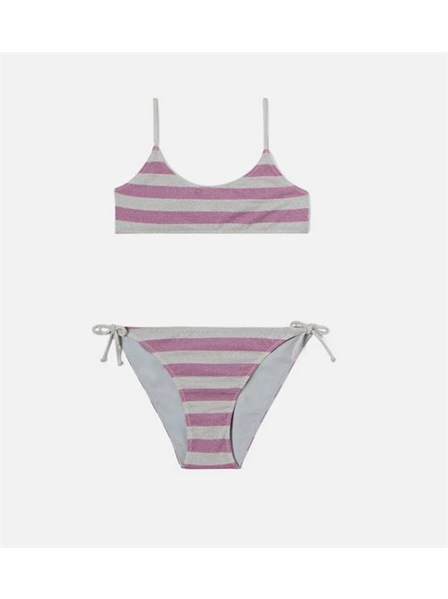 Bikini lurex a righe rosa e argento Jaiden MC2 SAINT BARTH | JAI0001/00377L
